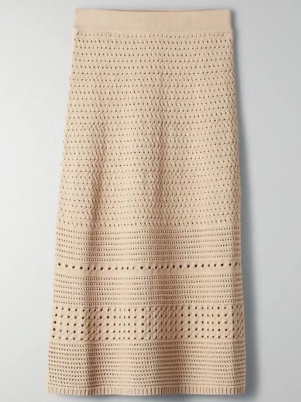 Wilfred heirloom skirt 🧶 Knit Midi Skirt in Soft Beige